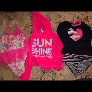 Bundle of girls swim suits /rash guards size 4T
